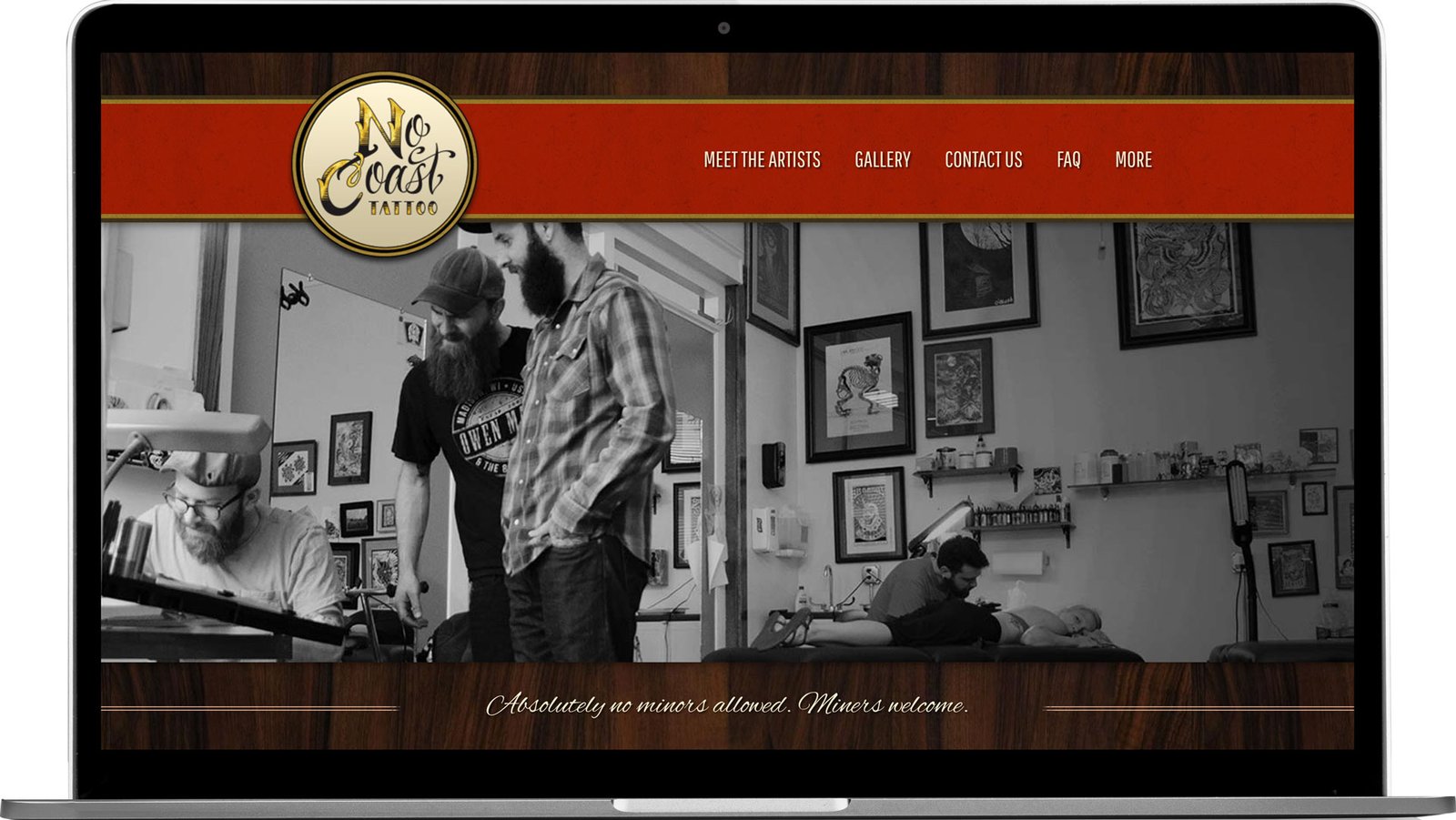 No Coast Tattoo website redesign - before